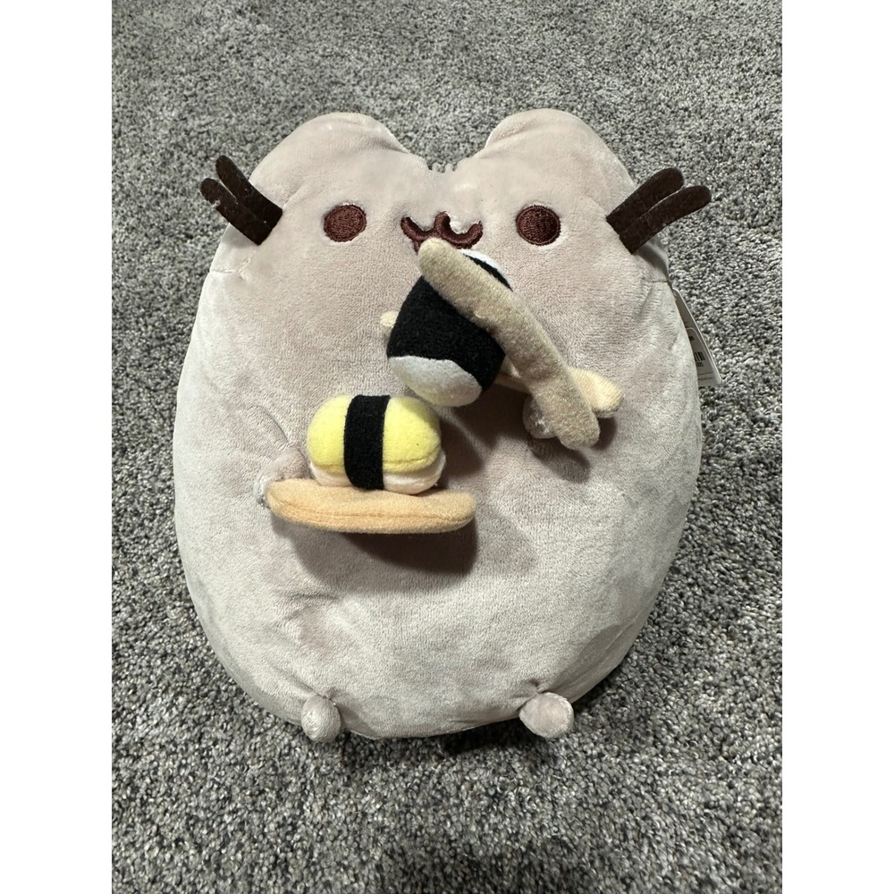 Pusheen the Cat Sushi Plush Stuffed Animal Grey Tabby with Chopsticks